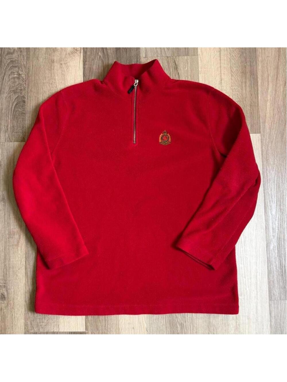 Vintage Lauren Ralph Lauren red quarter zip fleece Size XL #preppy #fleece